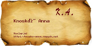 Knoskó Anna névjegykártya